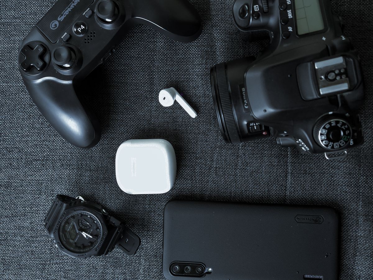 Assorted consumer electronics and gadgets