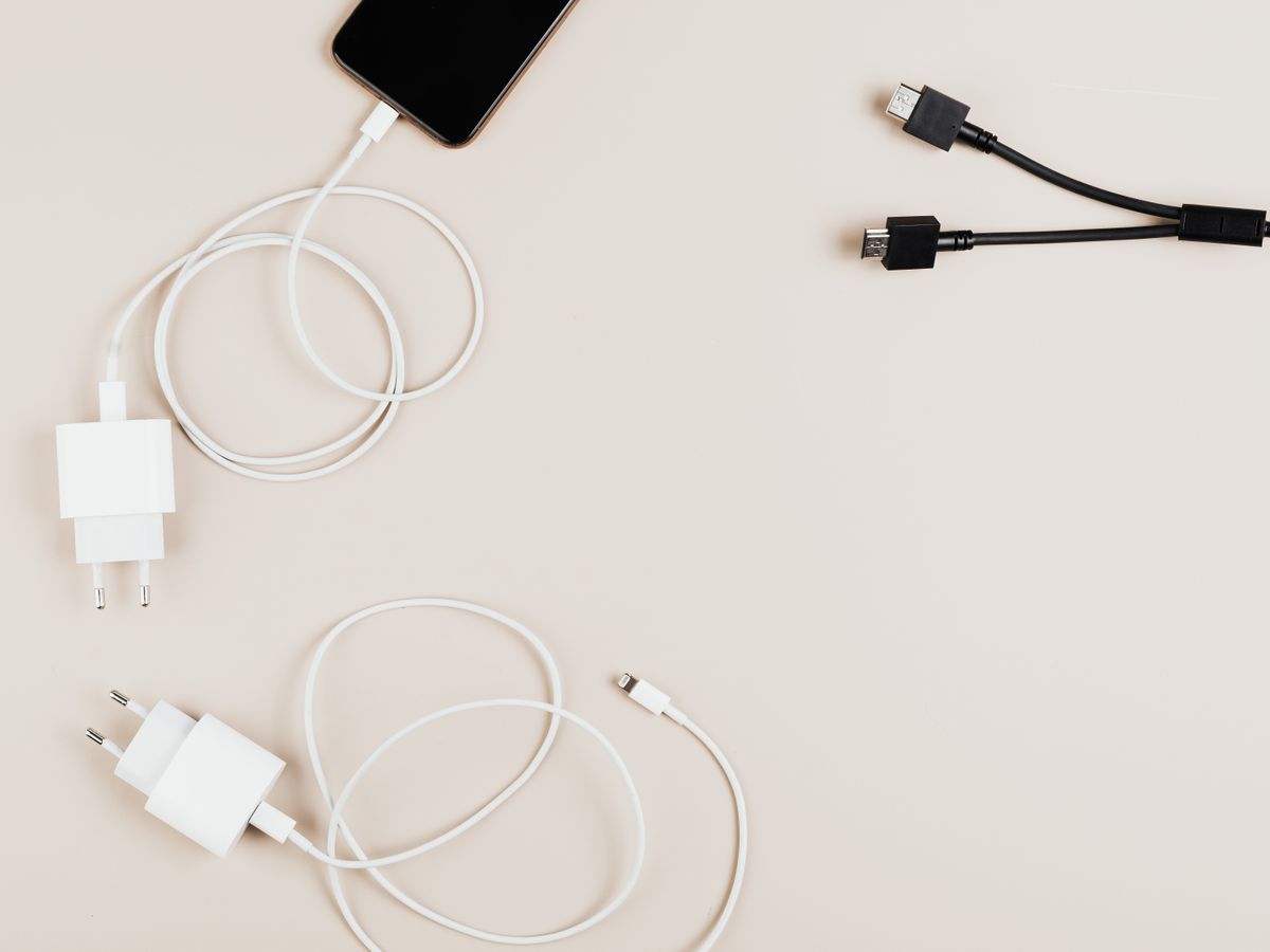 Mobile devices with chargers and cables