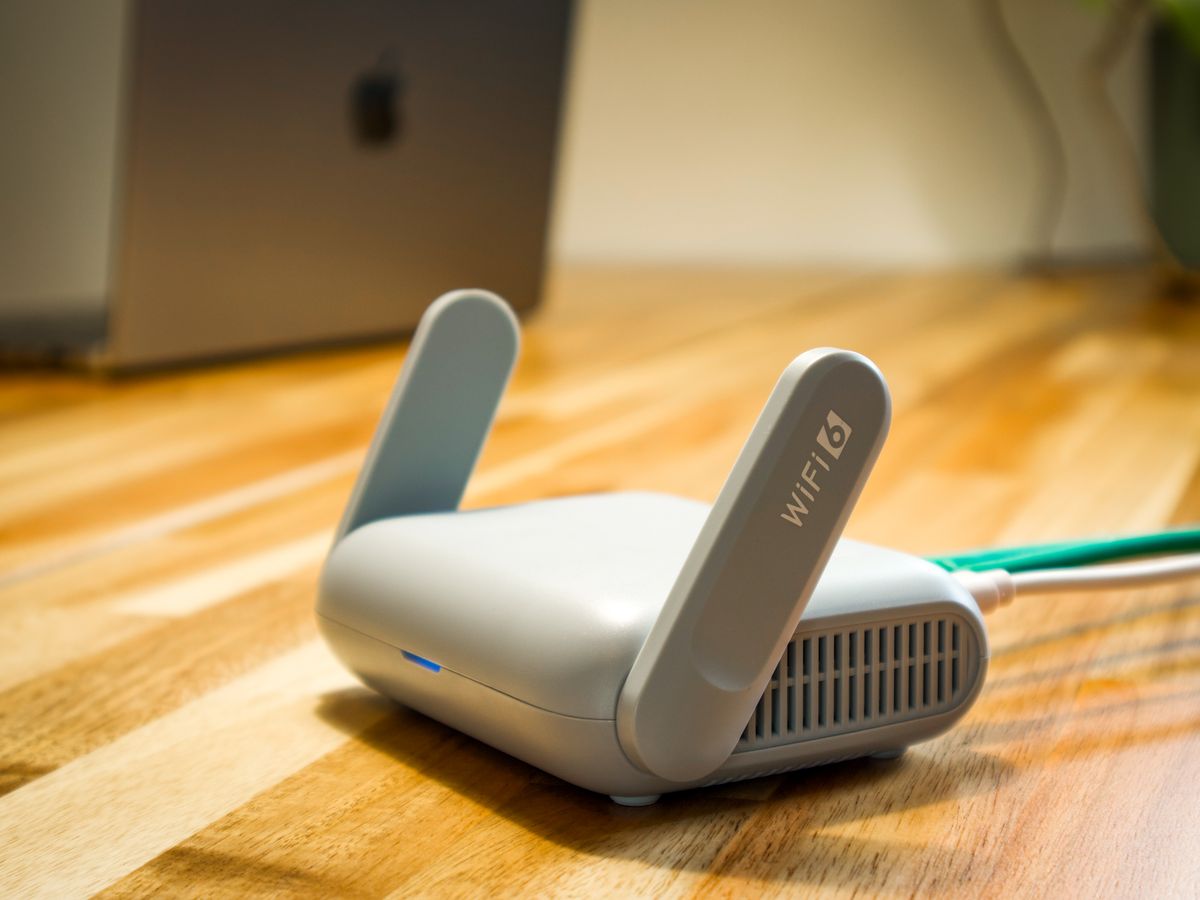 Wi-Fi 6 router on a desk