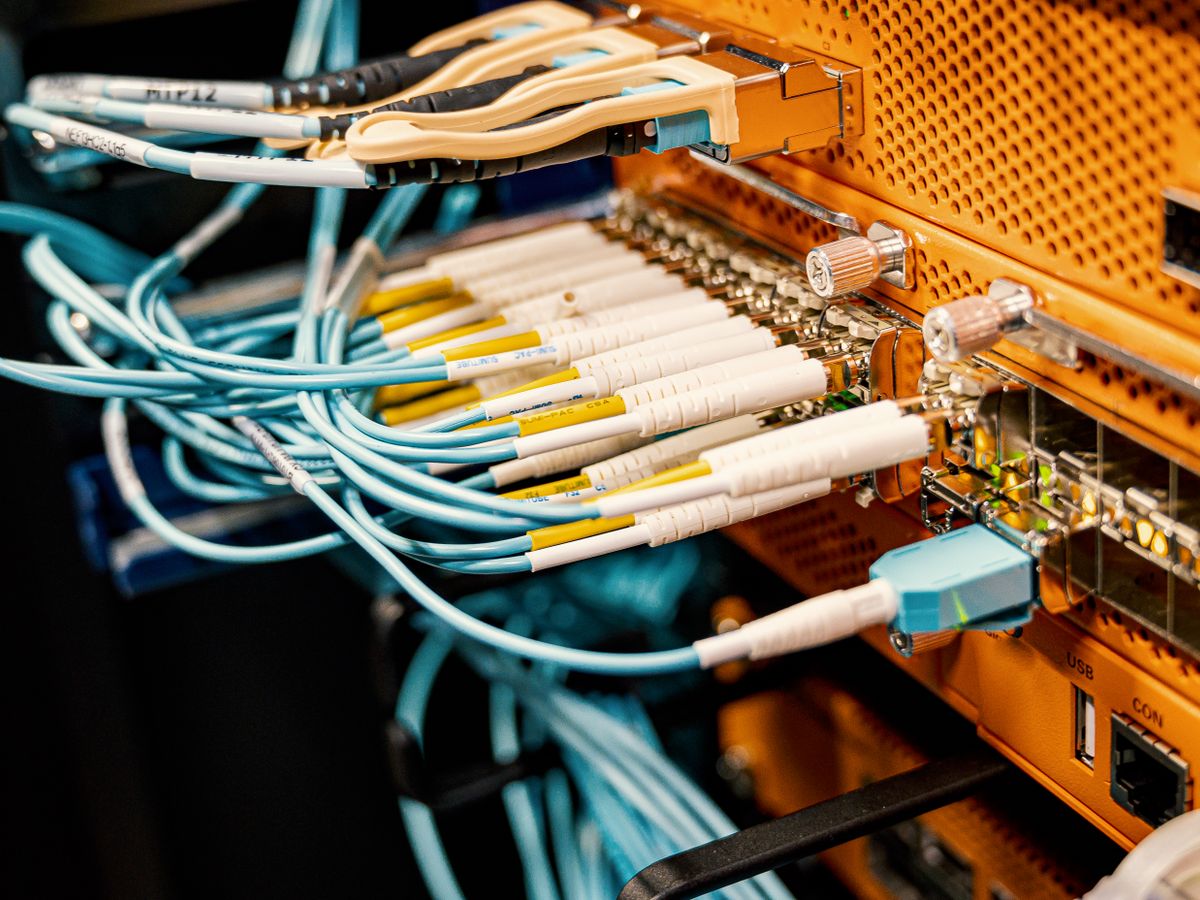 Structured cabling patched into a network panel