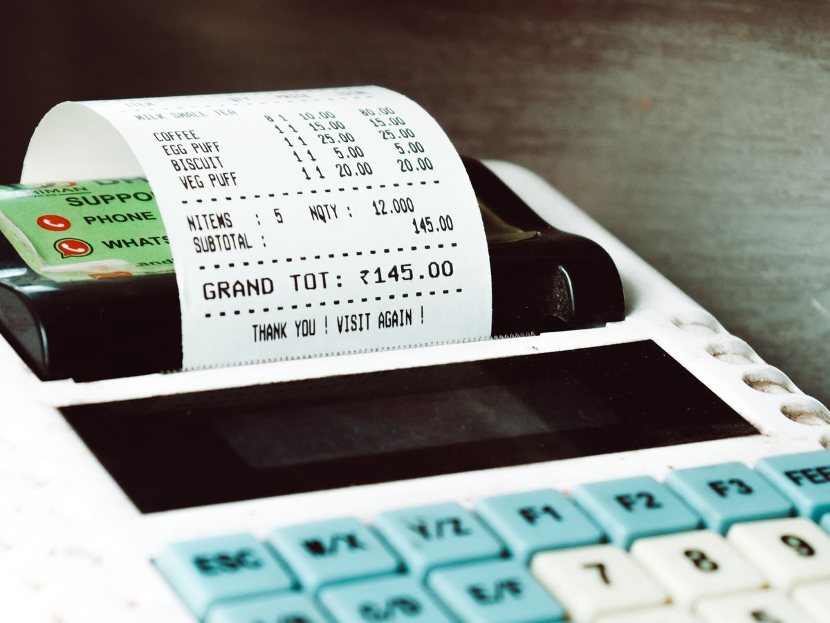 Receipt printing at a retail cash register