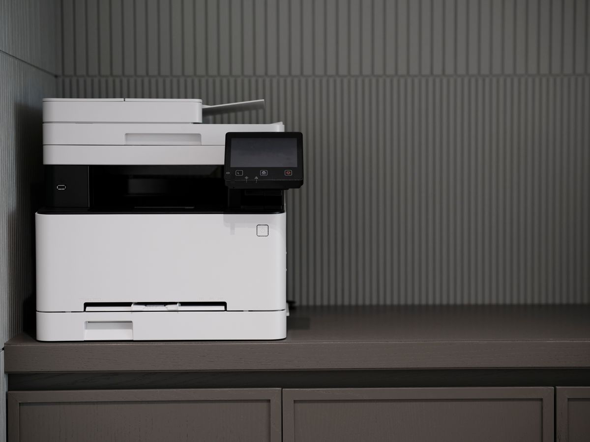 Compact office printer on a desk