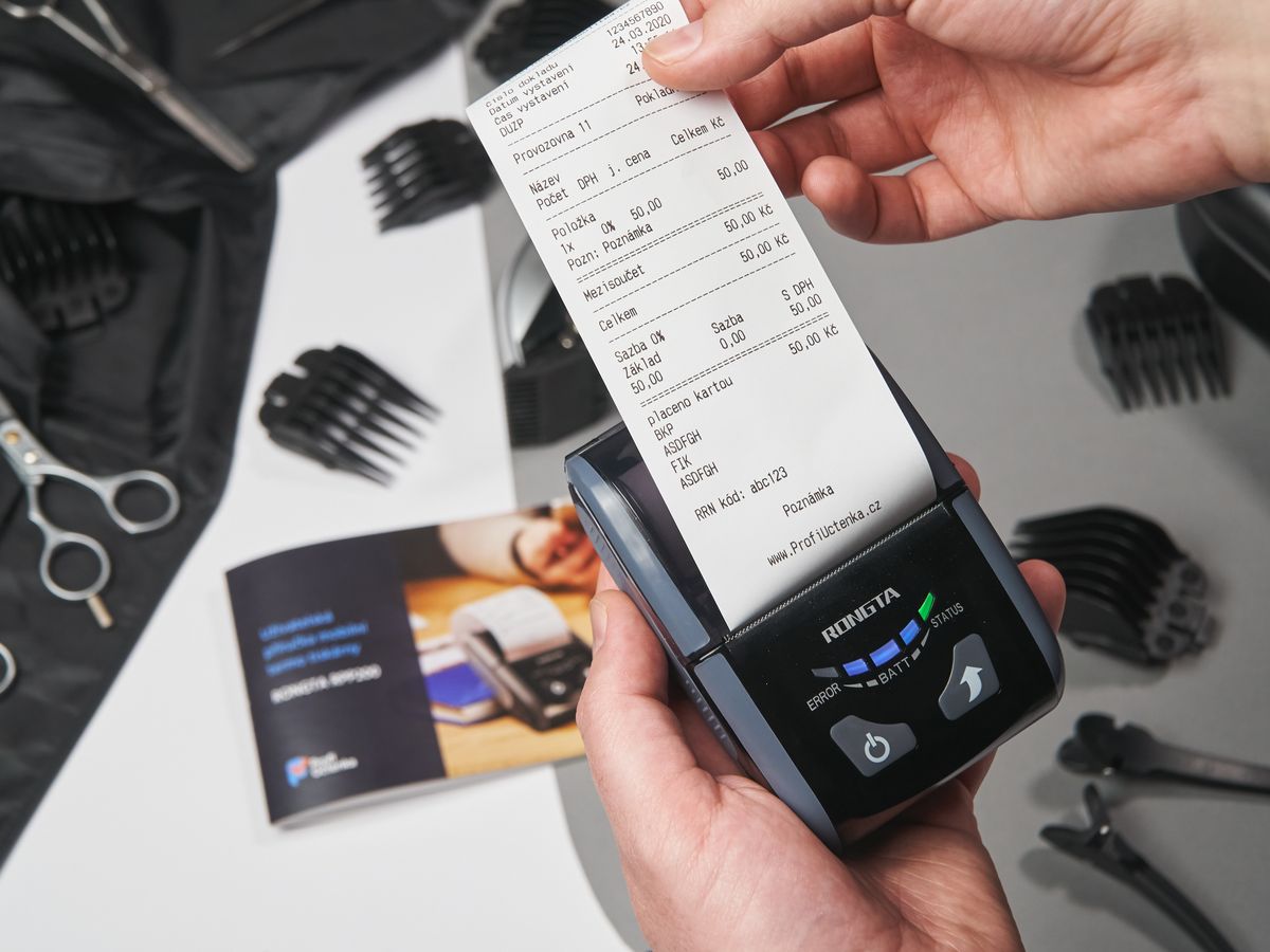 Receipt being printed at a retail till